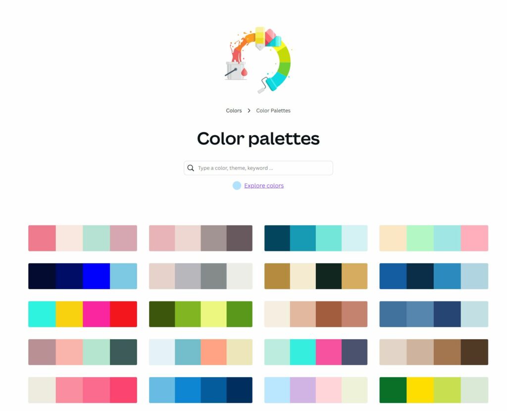 kombinace barev v Canvě