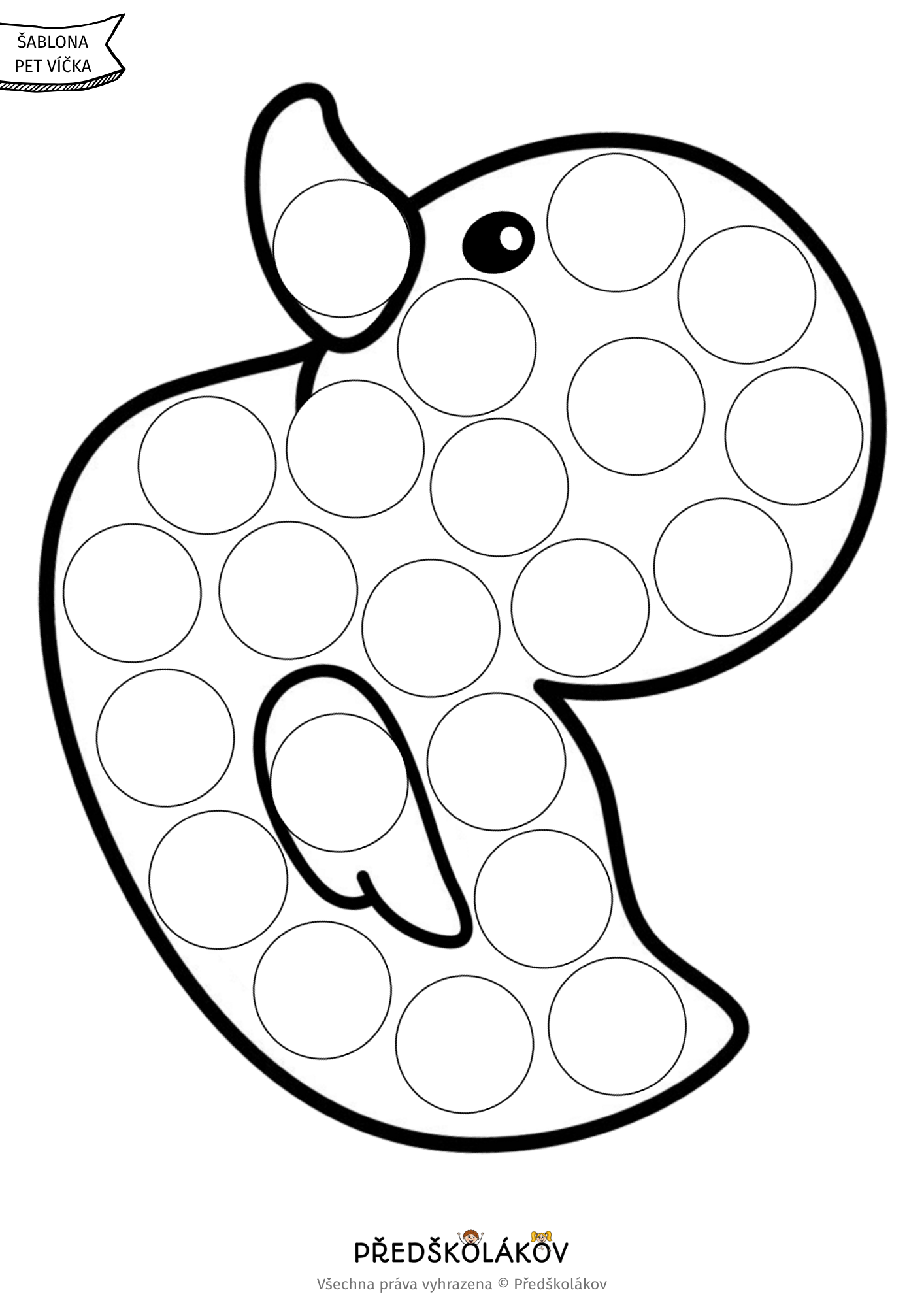 Kachnička - šablona na PET víčka