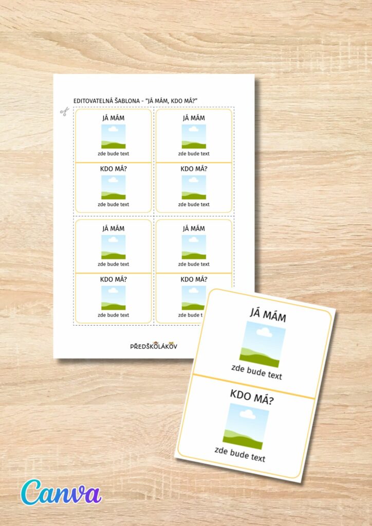 Kartičky ke hře „Já mám, kdo má?“