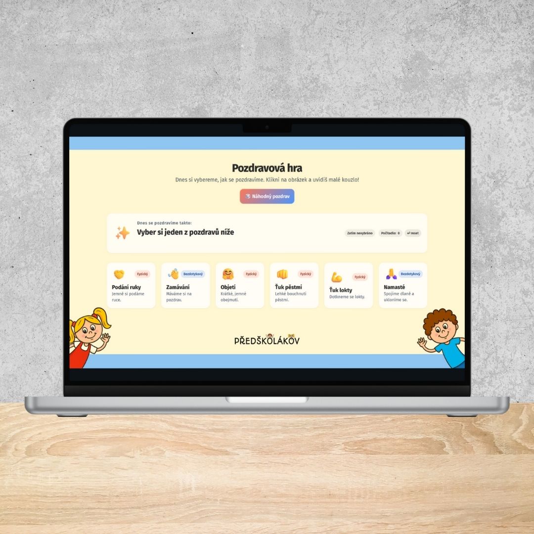 Interaktivní aktivita pozdravová hra