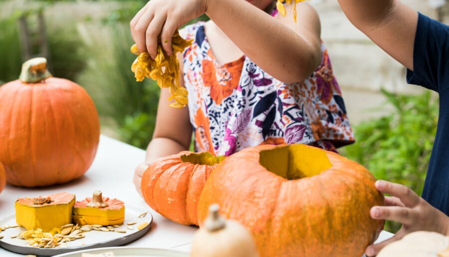 šumící dýně podzimní sensory play pro děti