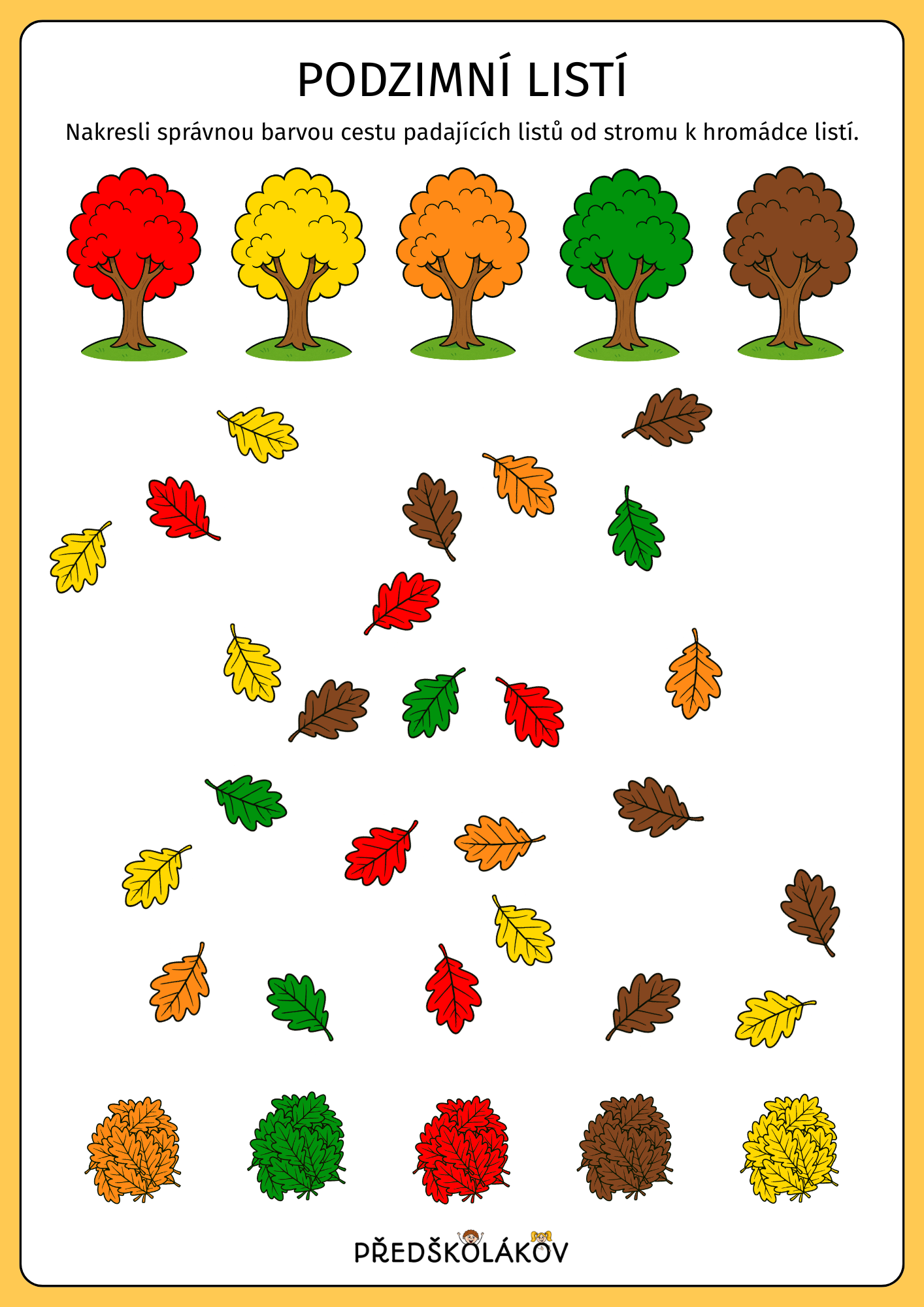 Třídění podzimního listí