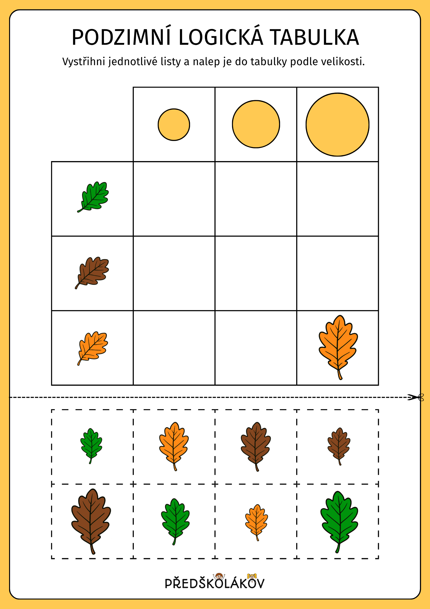 Podzimní logická tabulka