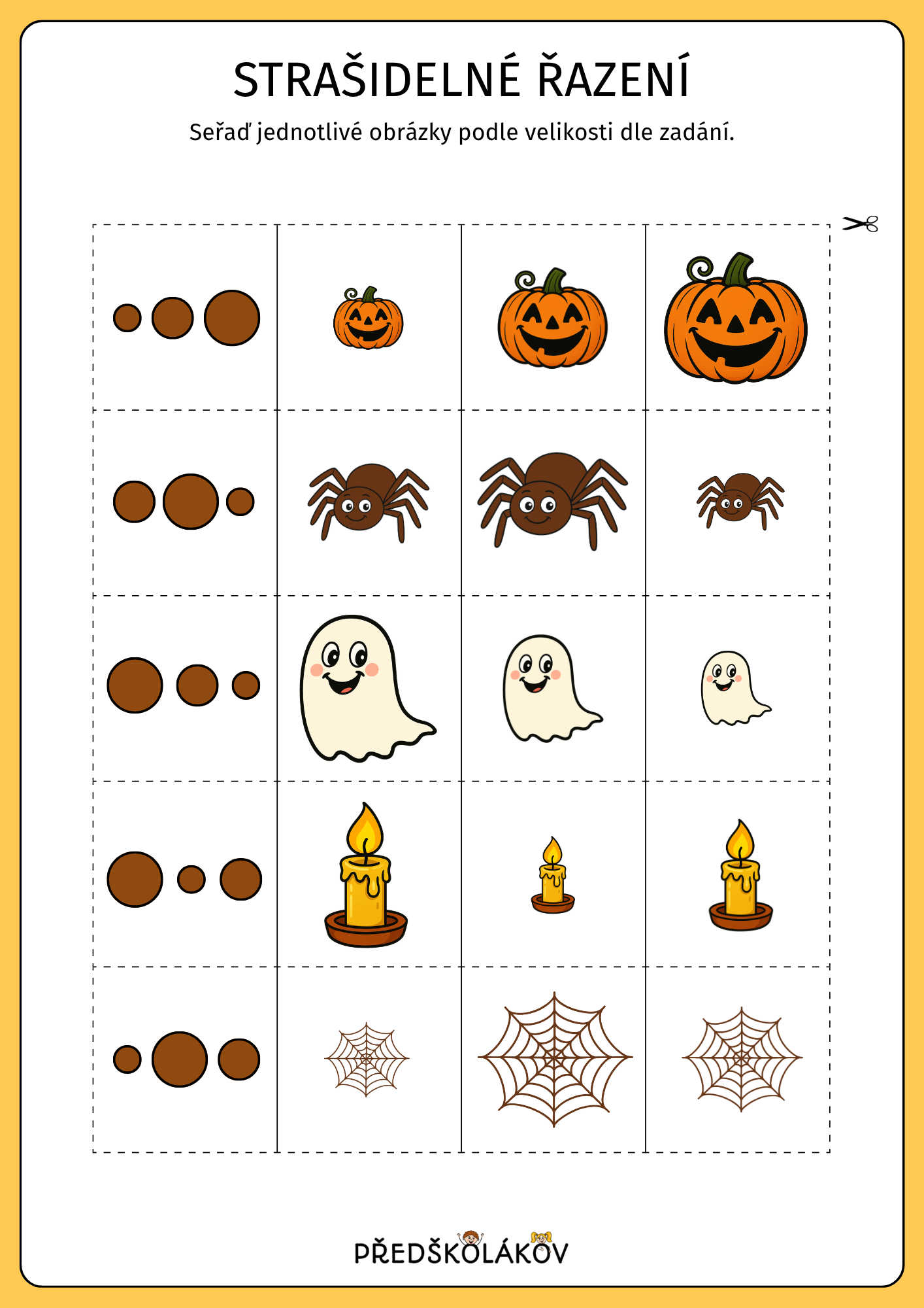 Strašidelné řazení dle velikosti