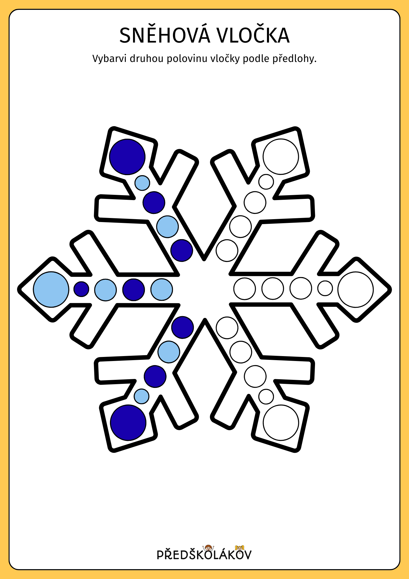 Sněhová vločka - osová souměrnost