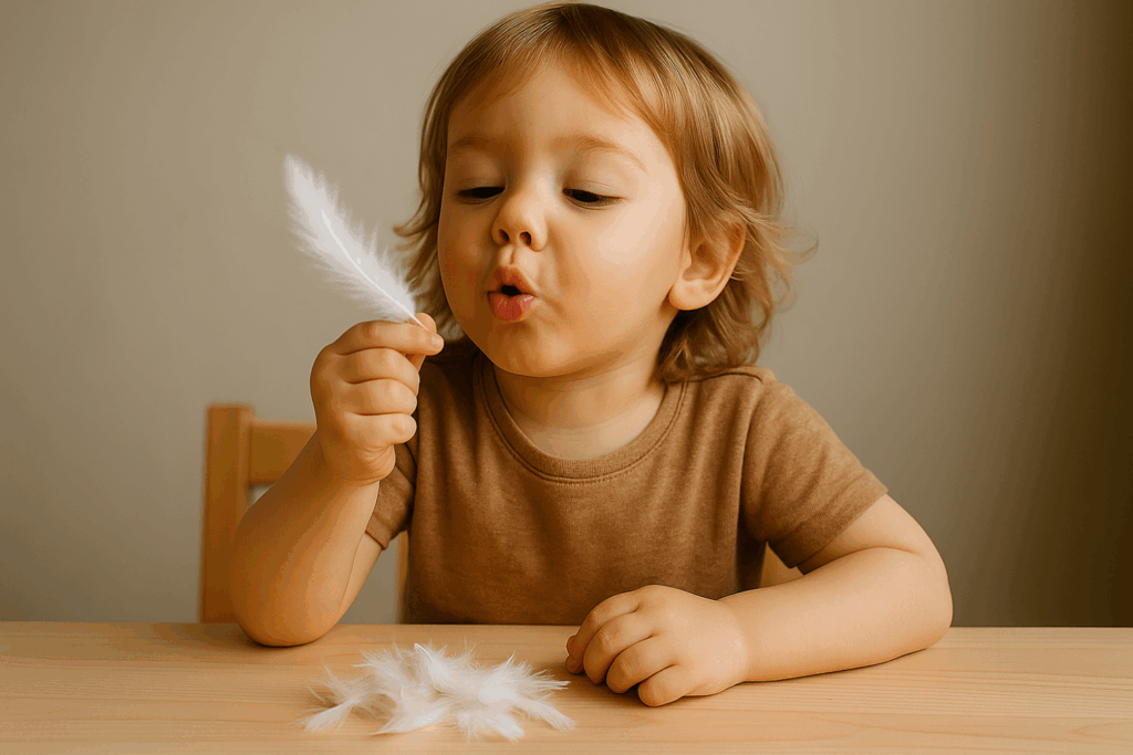 dechové cvičení s peříčkem