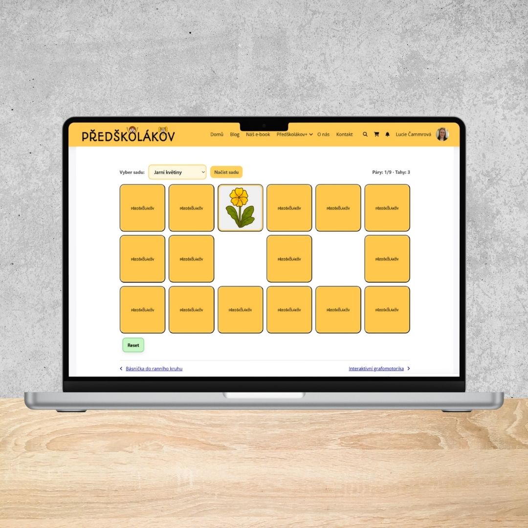 pexeso interaktivní aktivita